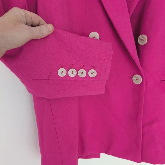 Anthropologie Maeve Double Breasted Pink Blazer - Picture 8 of 11